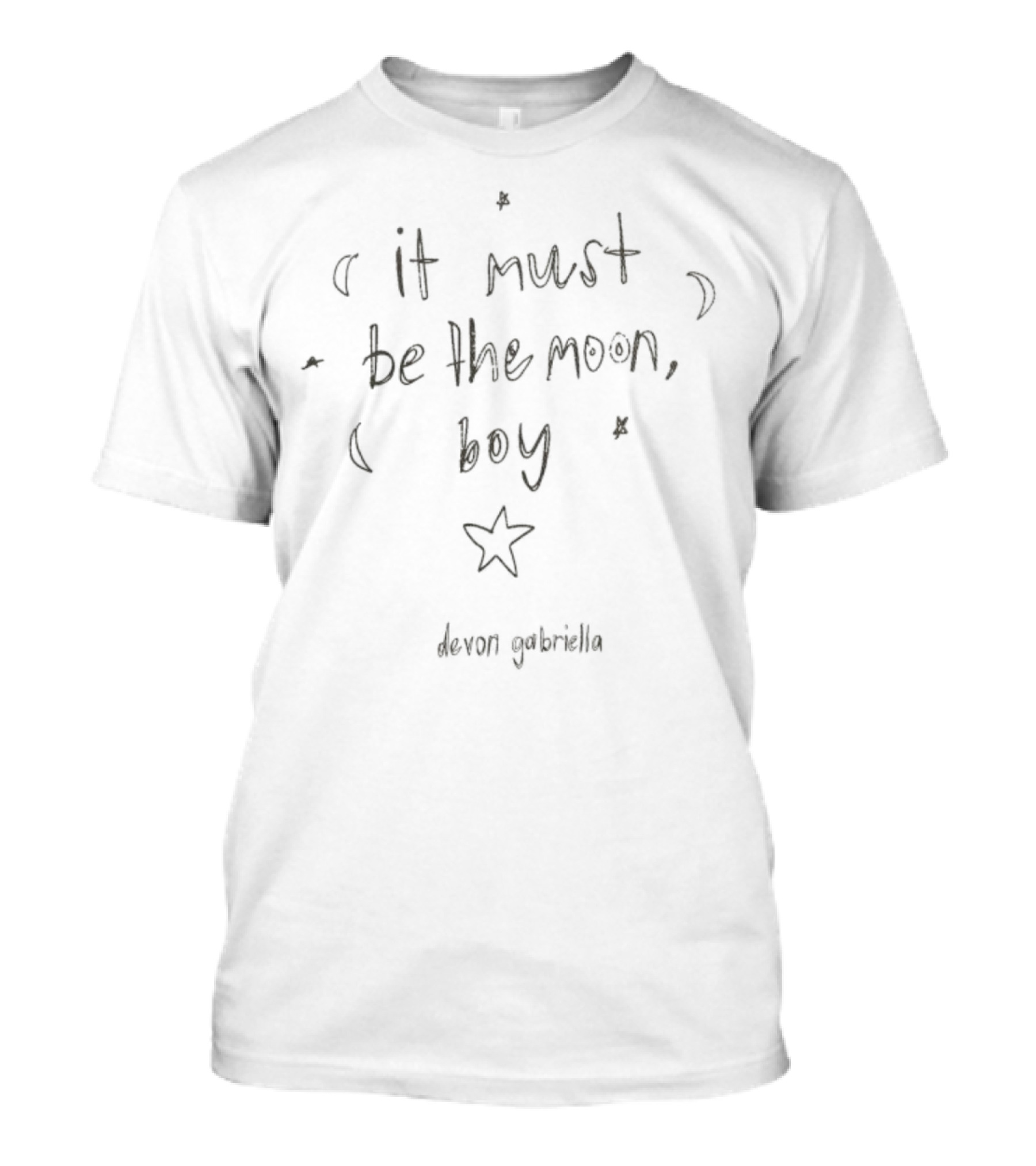 Devon Gabriella It Must Be The Moon Boy Star Moon Phases T-Shirt