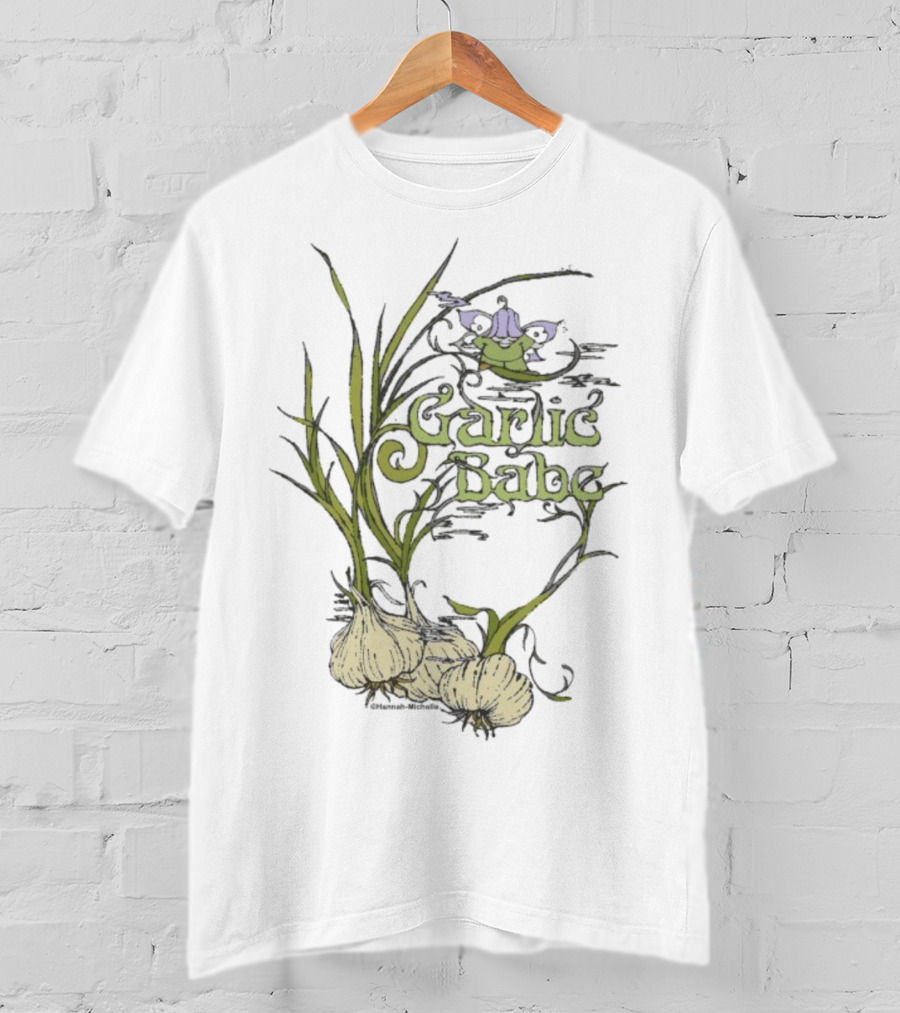 Hannah Michelle Garlic Babe Fairy Illustration T-Shirt