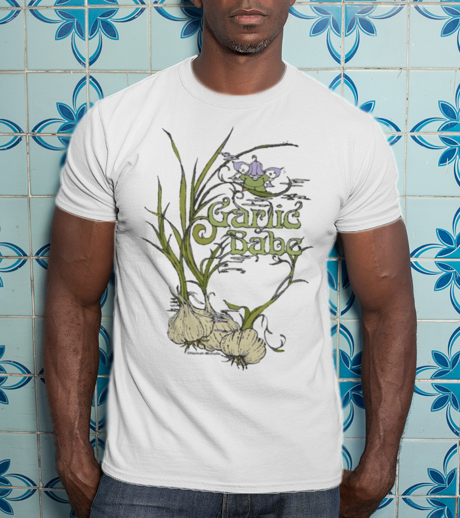Hannah Michelle Garlic Babe Fairy Illustration T-Shirt