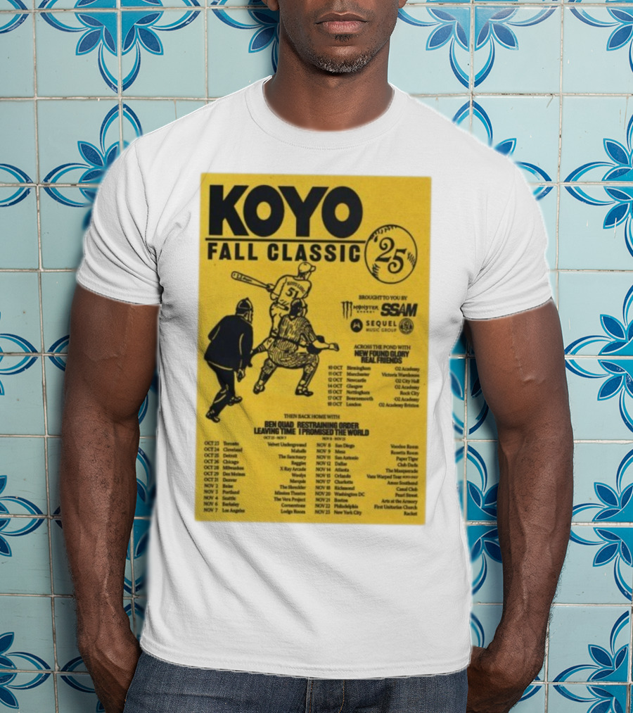 Koyo Fall Classic 2025 Tour Featuring New Found Glory Real Friends Ben Quad Restraining Order T-Shirt