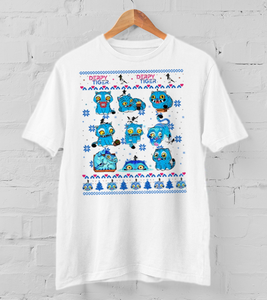 Kpop Derpy Tiger Demon Hunter Saja Boys Huntrix Christmas Tiger Faces T-Shirt