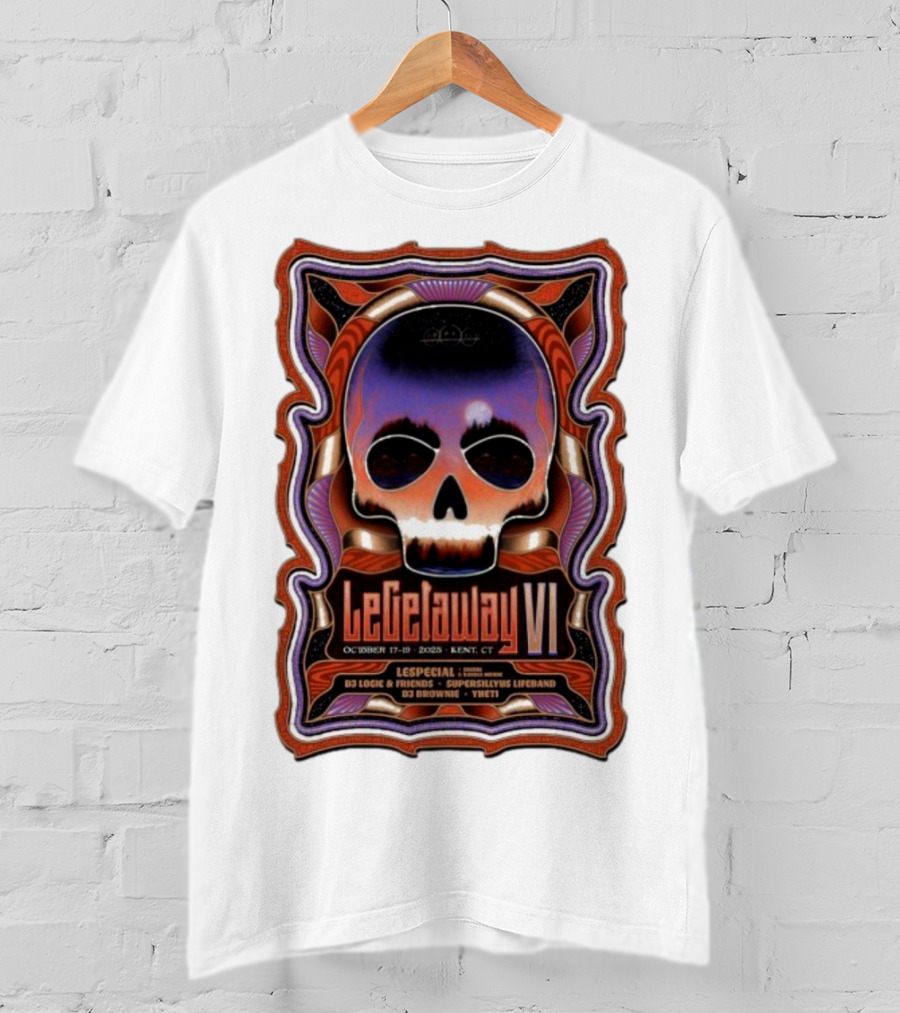 LeGetaway VI Lespecial October 17-19 2025 Kent CT Skull DJ Logic Supersillyus Lifeband T-Shirt