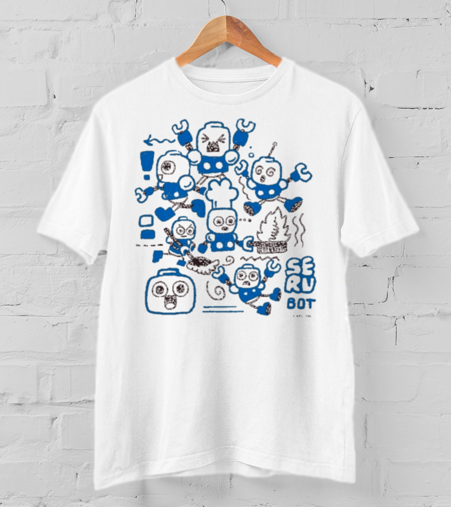 Mega Man Messy SERU Bots Blue And Brown Compilation T-Shirt