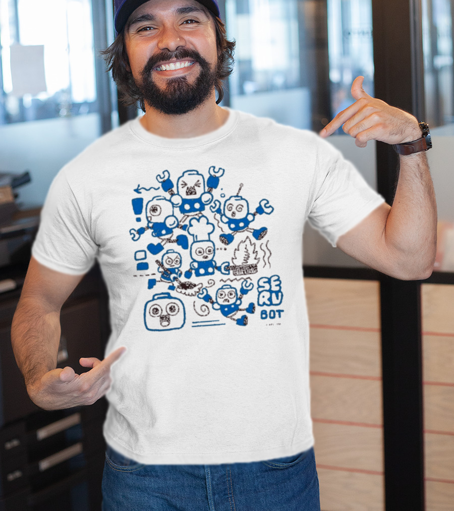 Mega Man Messy SERU Bots Blue And Brown Compilation T-Shirt