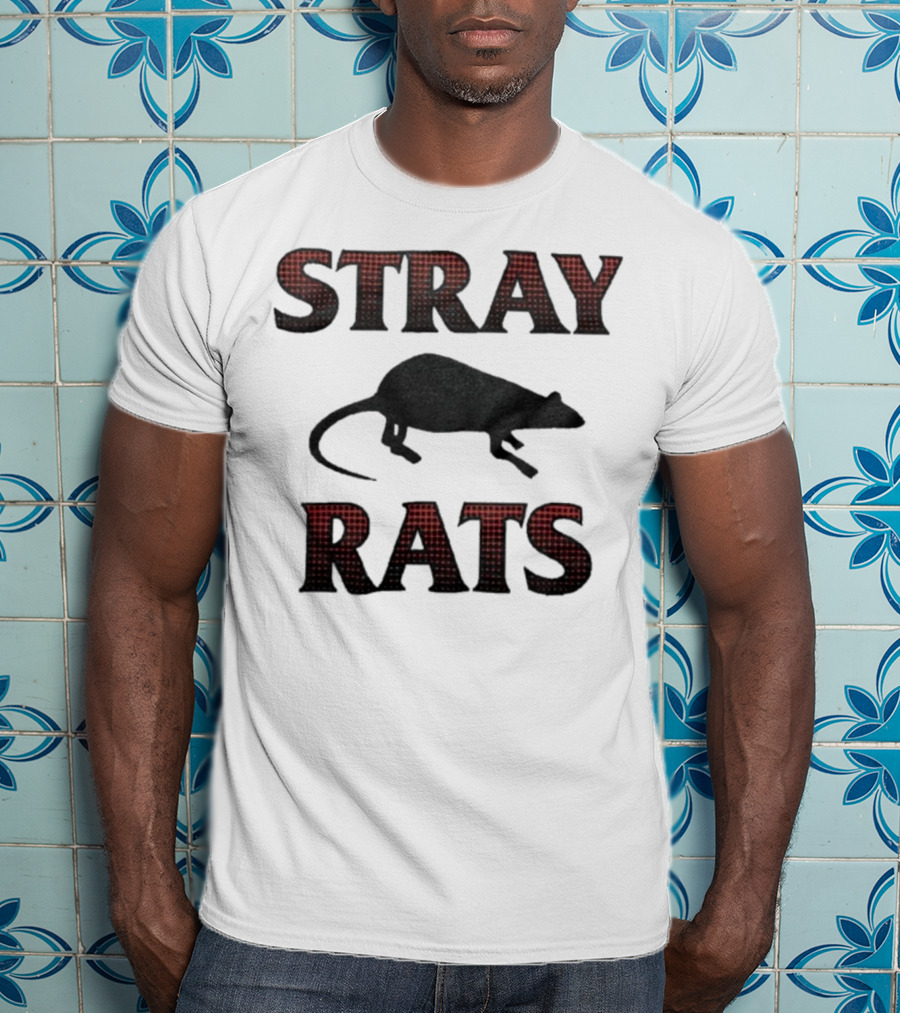 Stray Rats Rodenticide Halftone Dark Rat Silhouette T-Shirt