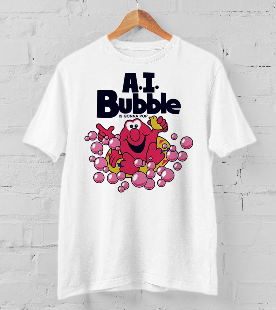 A.I. Bubble Is Gonna Pop Funny Red Character With Pink Bubbles T-Shirt