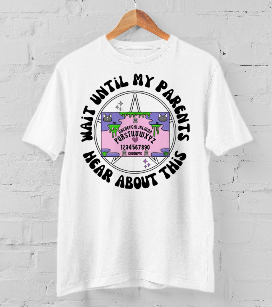 Double Cross Co Ouija Cat Slime Alphabet Yes No Goodbye T-Shirt