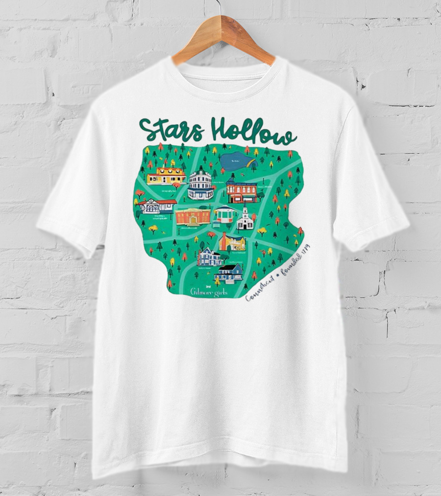 Stars Hollow Map Gilmore Girls Town Landmarks T-Shirt