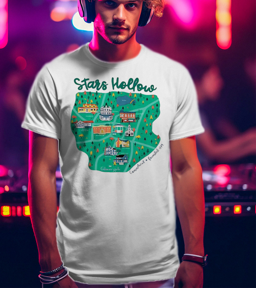 Stars Hollow Map Gilmore Girls Town Landmarks T-Shirt