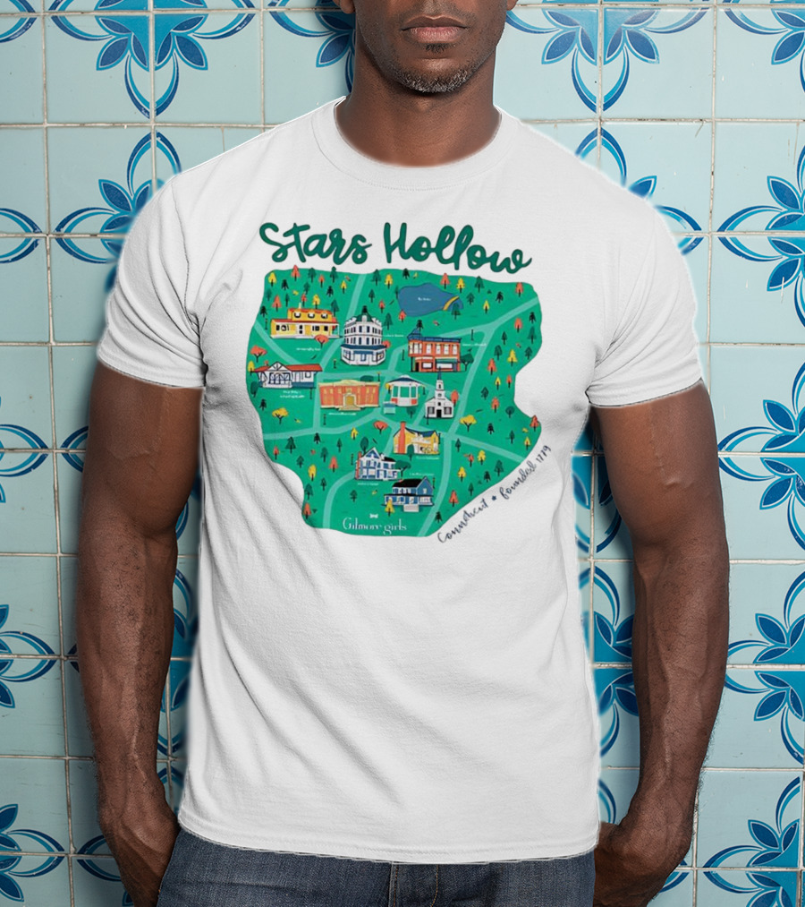 Stars Hollow Map Gilmore Girls Town Landmarks T-Shirt