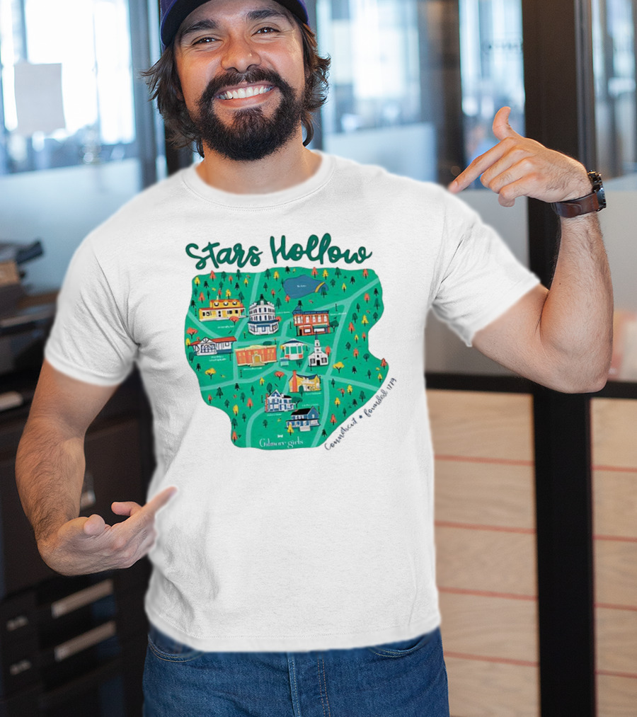 Stars Hollow Map Gilmore Girls Town Landmarks T-Shirt