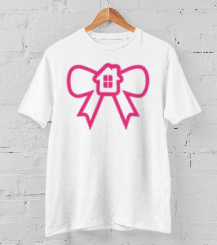 Glowhouse White Pink Bow Ribbon T-Shirt