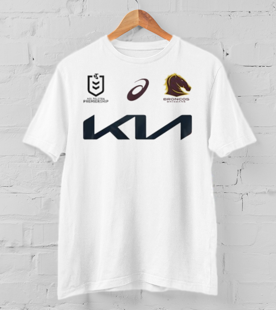 Kia Brisbane Broncos 2025 NRL Away Jersey Asics National Rugby League T-Shirt