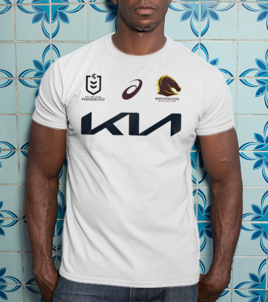Kia Brisbane Broncos 2025 NRL Away Jersey Asics National Rugby League T-Shirt