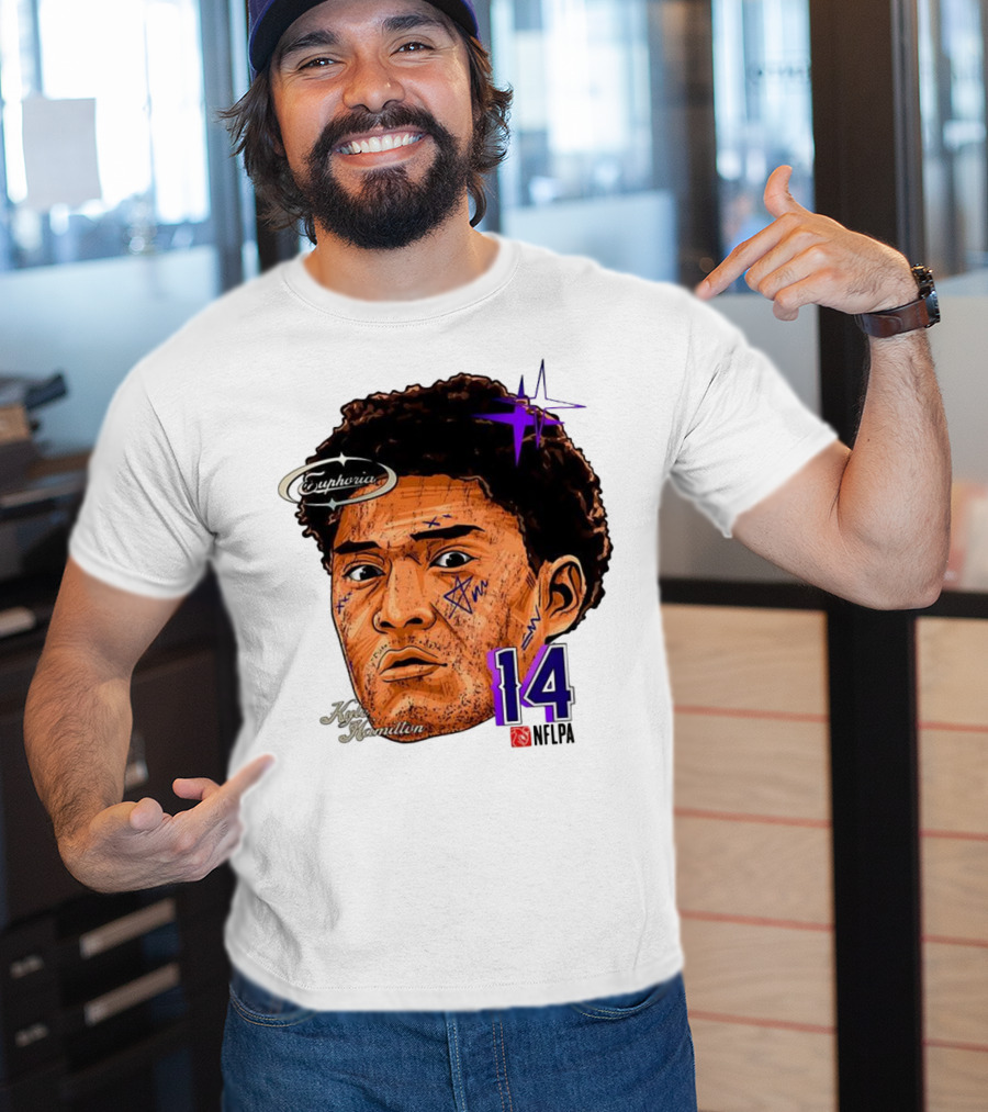 Kyle Hamilton Baltimore Ravens Euphoria Number 14 Ravens Star T-Shirt