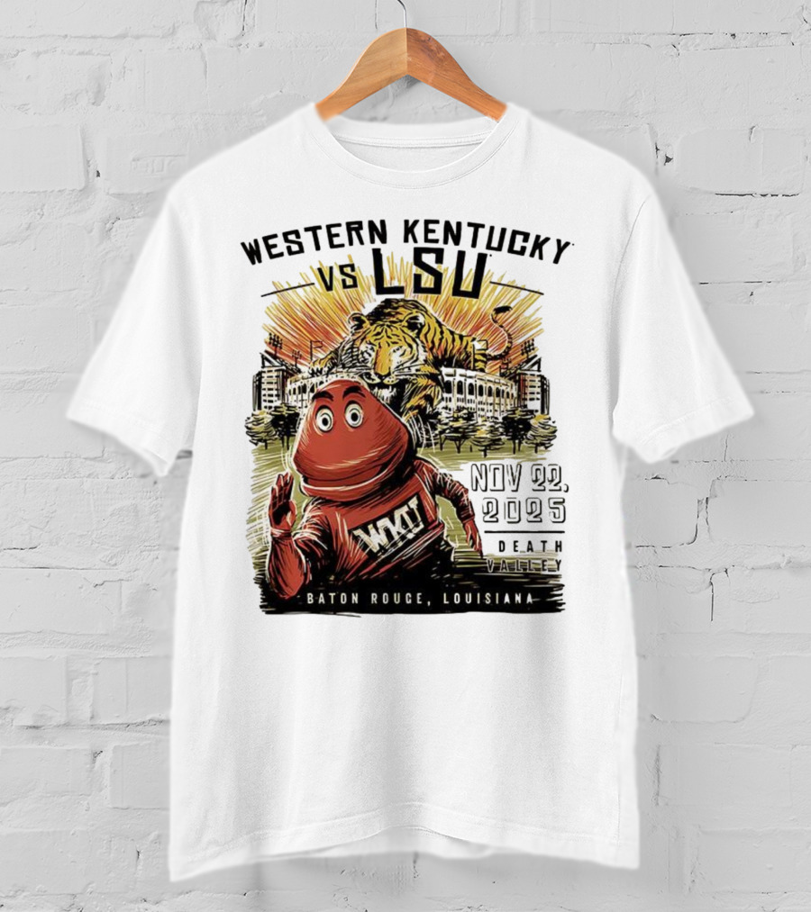 Western Kentucky Vs LSU November 2025 Tiger Mascot Baton Rouge Louisiana Stadium T-Shirt