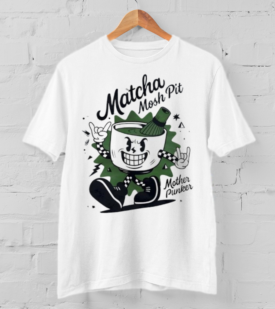 Matcha Mosh Pit Mother Punker Cartoon Cup With Whisk T-Shirt