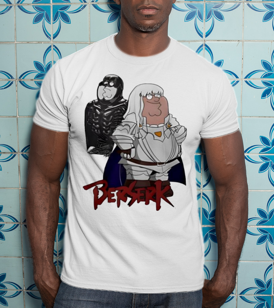 Peter Griffin Family Guy Berserk Crossover Meme Griffith Armor Guts Cosplay T-Shirt