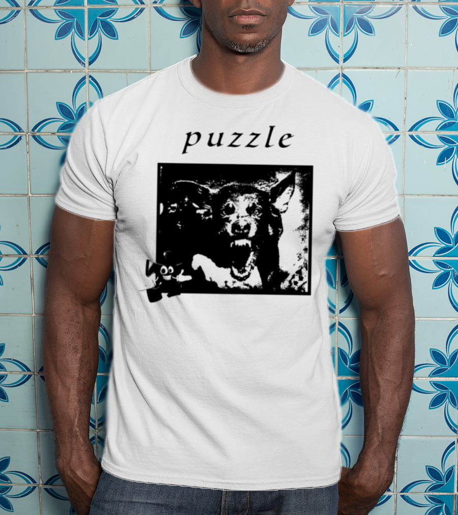 Puzzle Damage Dog With Missing Pieces T-Shirt