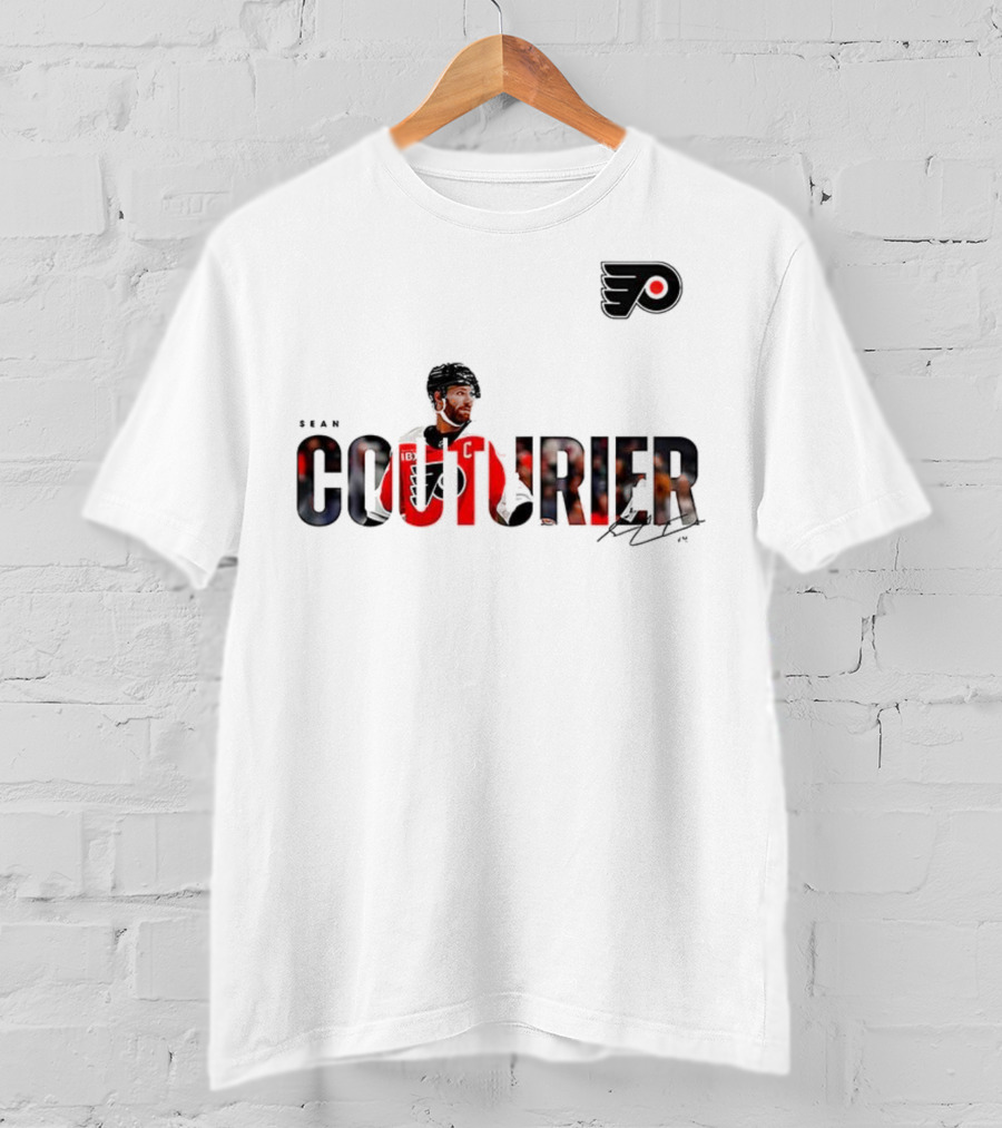 Sean Couturier Philadelphia Flyers Signature NHL C Captain T-Shirt