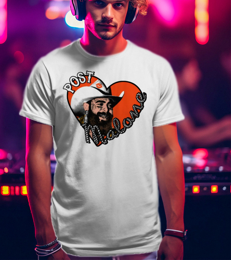 Big Ass Stadium Tour Post Malone Heart Cowboy Design T-Shirt