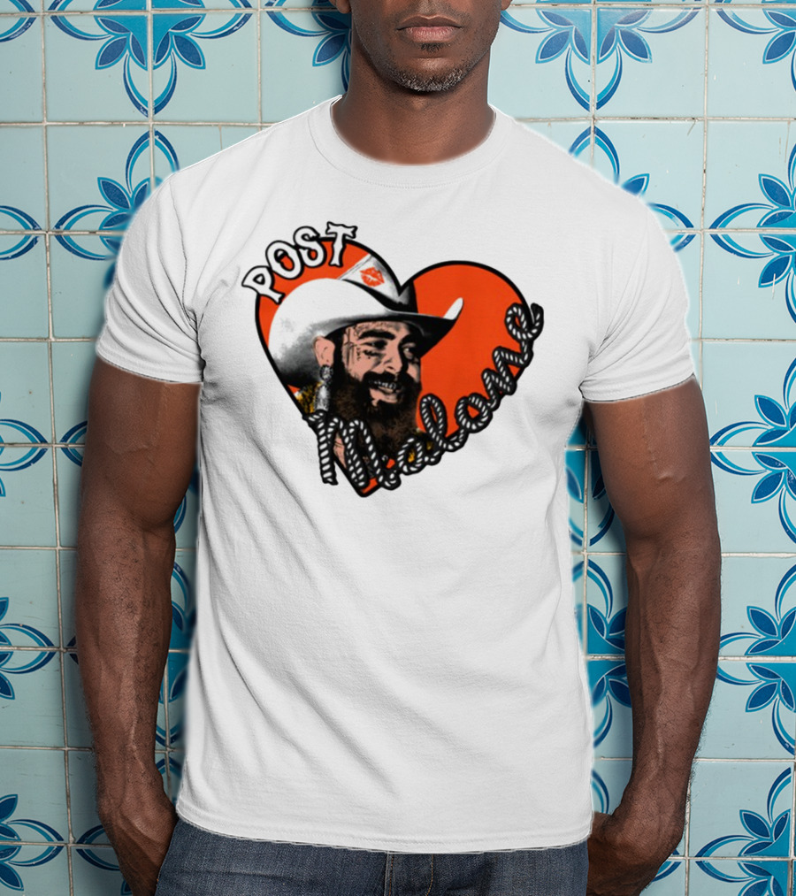 Big Ass Stadium Tour Post Malone Heart Cowboy Design T-Shirt