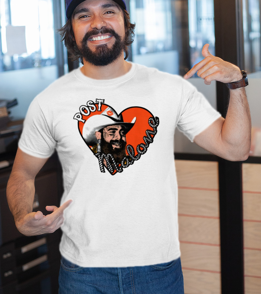 Big Ass Stadium Tour Post Malone Heart Cowboy Design T-Shirt