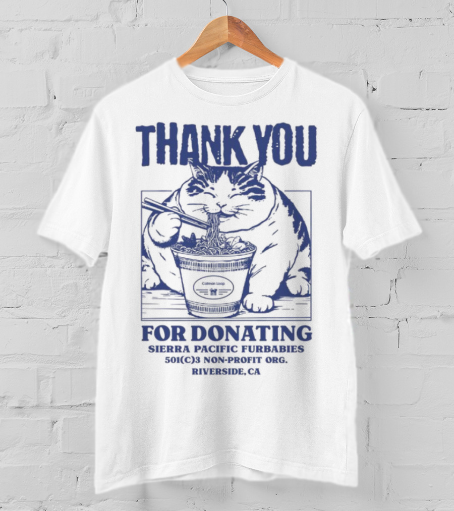 Thank You For Donating Santa Cruz Mountain Brewery Californians For Ferrets Monterey Bay California T-Shirt