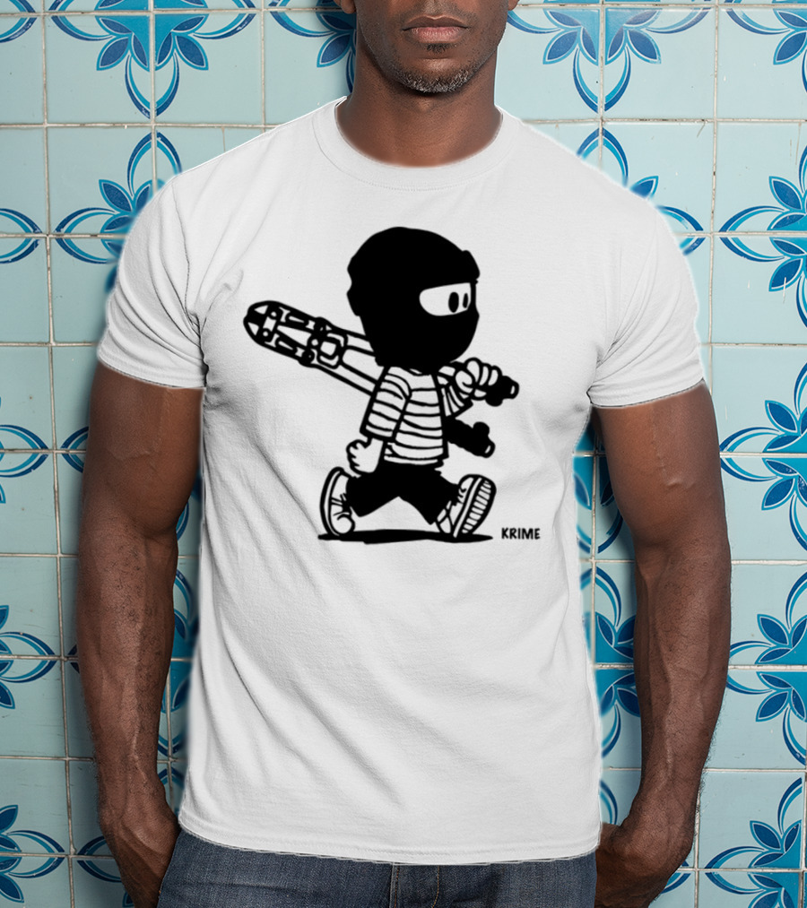 Krime_1 Calvin Streetwear Retro Car Graphic Style T-Shirt