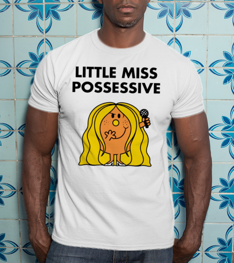 Little Miss Possessive Character With Long Hair Holding Microphone T-Shirt