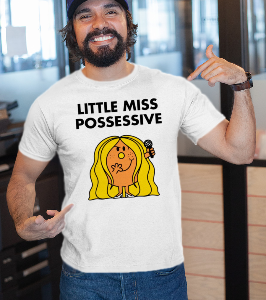 Little Miss Possessive Character With Long Hair Holding Microphone T-Shirt