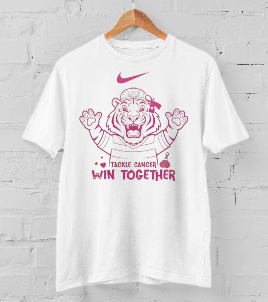 Nike LSU Tigers Breast Cancer Awareness Tackle Cancer Win Together Pink October T-Shirt
