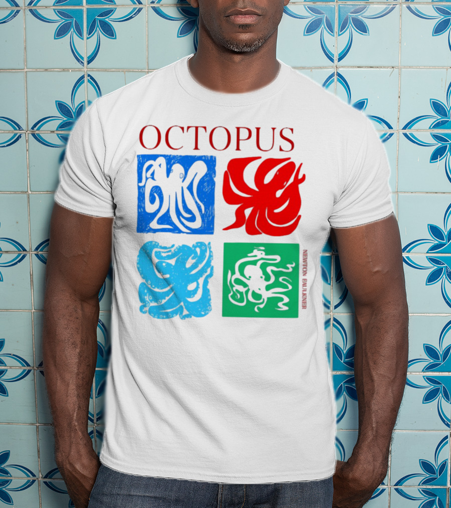 NewtonFaulkner Octopus Colorful Pop Art Quartet T-Shirt