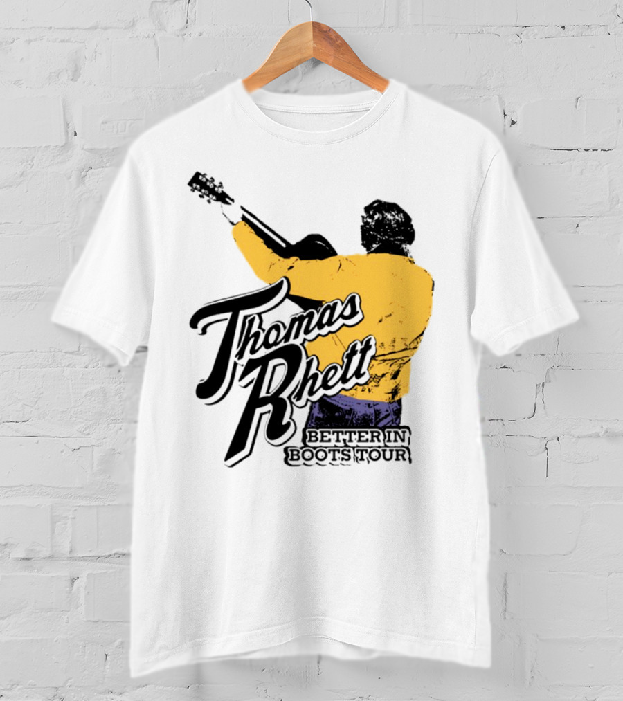 Thomas Rhett Better In Boots Retro Handgun Cowboy Boot Style T-Shirt