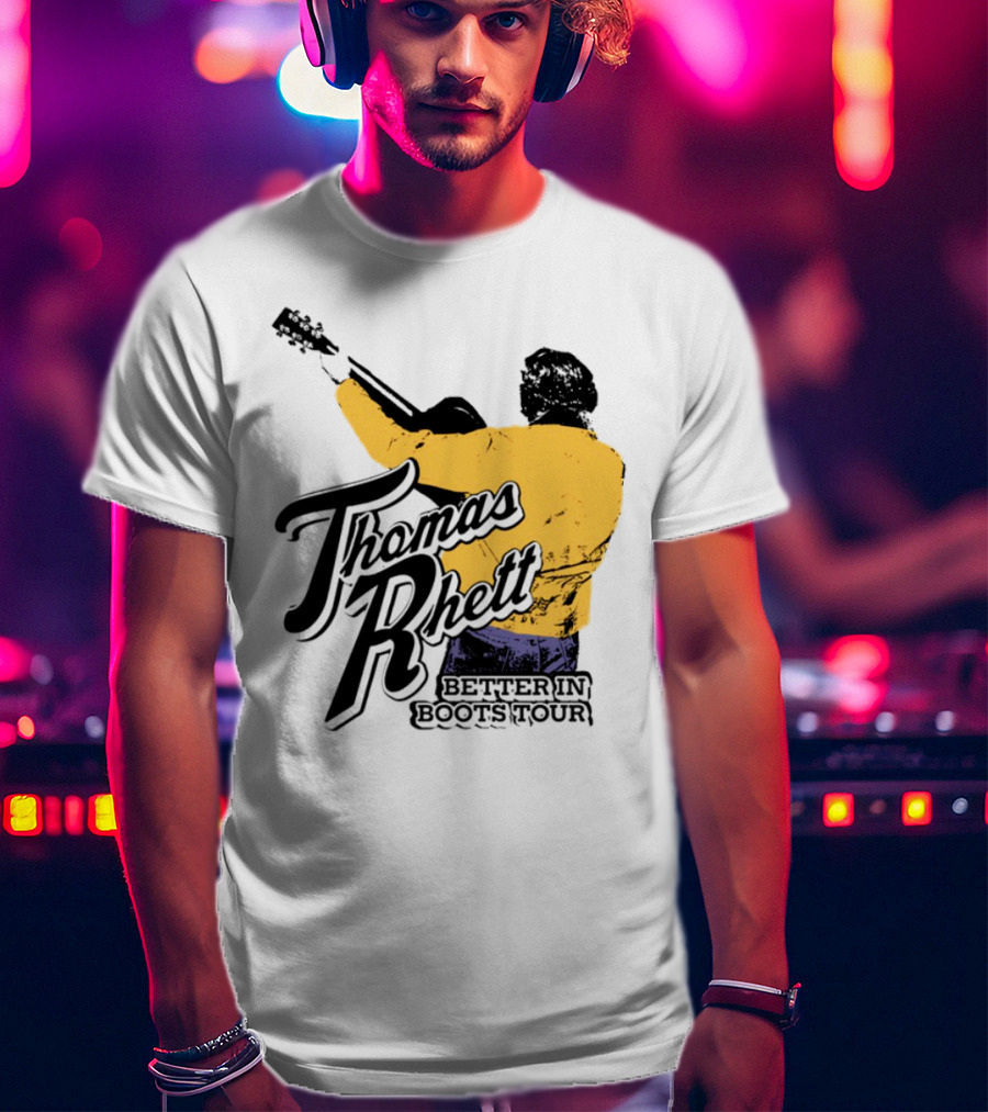 Thomas Rhett Better In Boots Retro Handgun Cowboy Boot Style T-Shirt