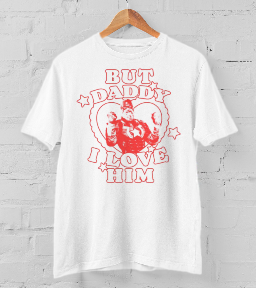 But Daddy I Love Him Red Guardian Heart Stars T-Shirt
