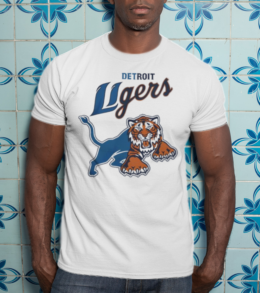 Detroit Store Detroit Ligers Tiger Hybrid Sports Mascot T-Shirt