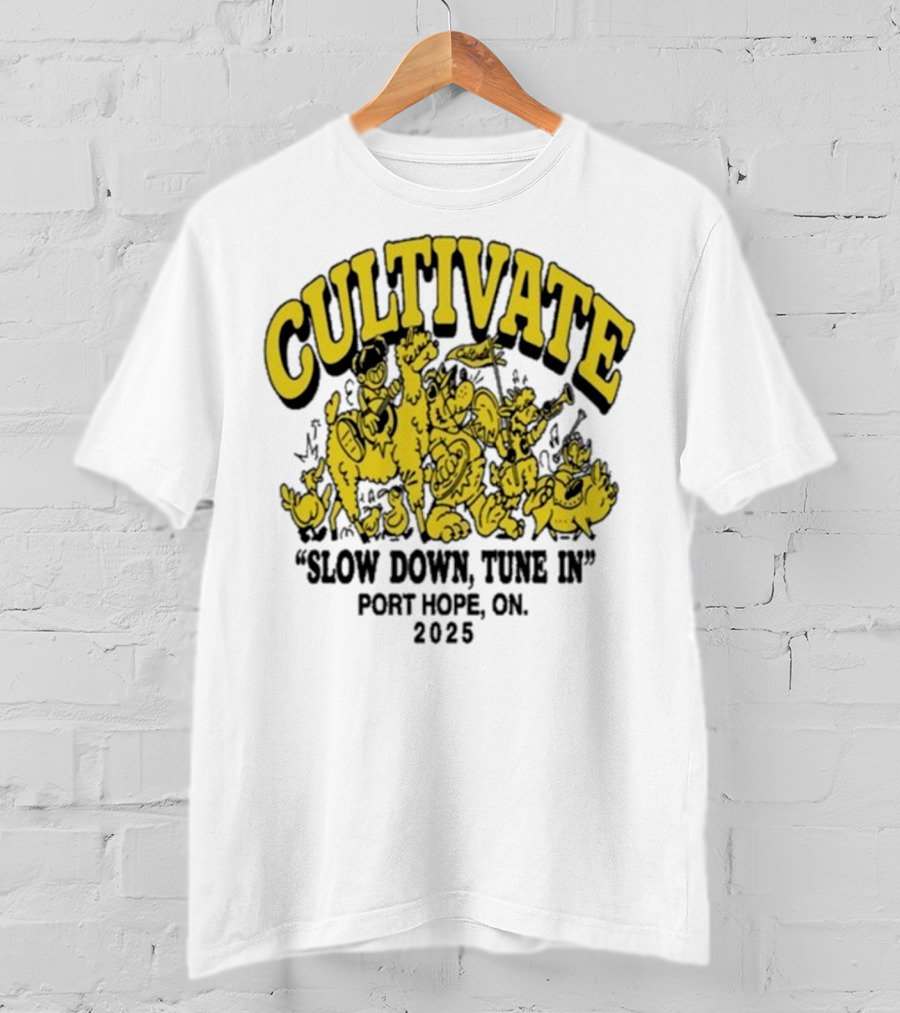 Cultivate Slow Down Tune In Port Hope On 2025 Festival Animals Retro Style T-Shirt