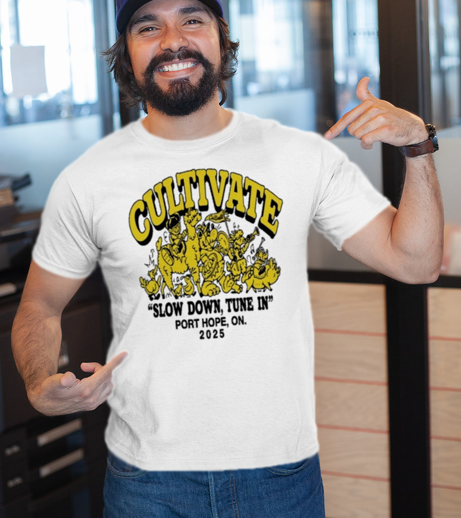 Cultivate Slow Down Tune In Port Hope On 2025 Festival Animals Retro Style T-Shirt