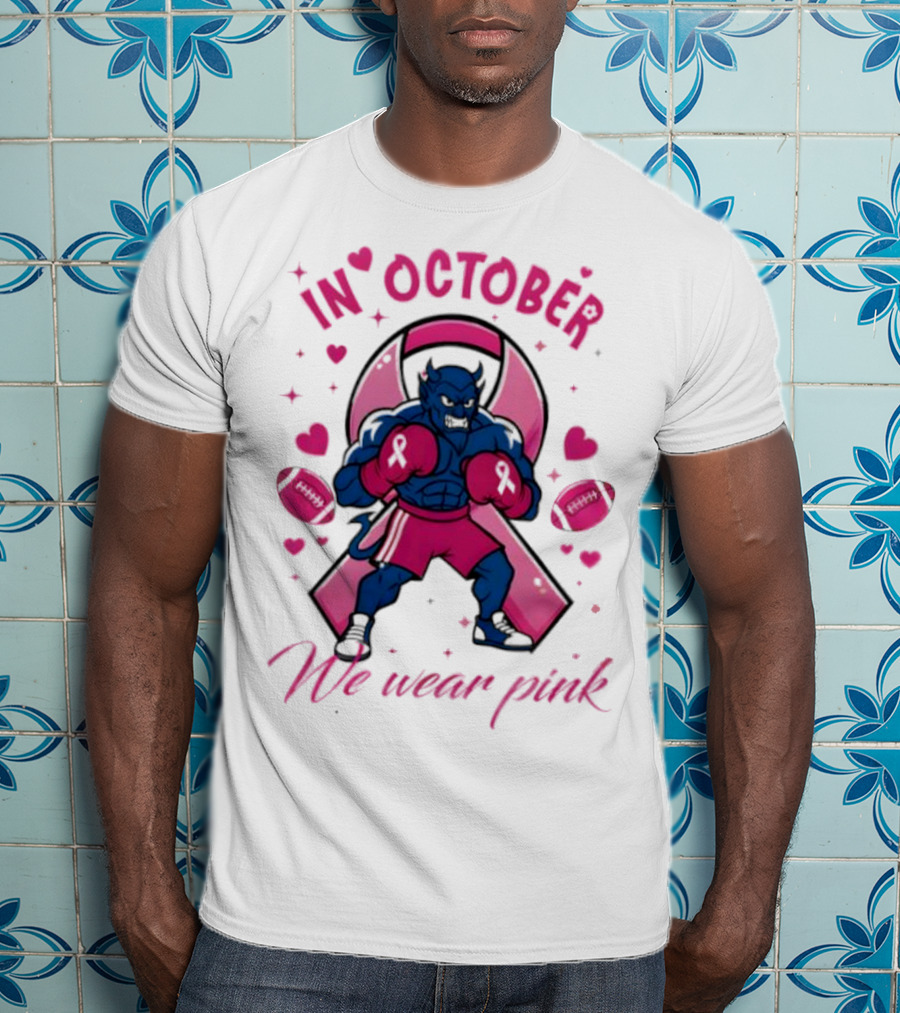 Duke Blue Devils Tackle Cancer Boxing Pink Awareness In October We Wear Pink T-Shirt