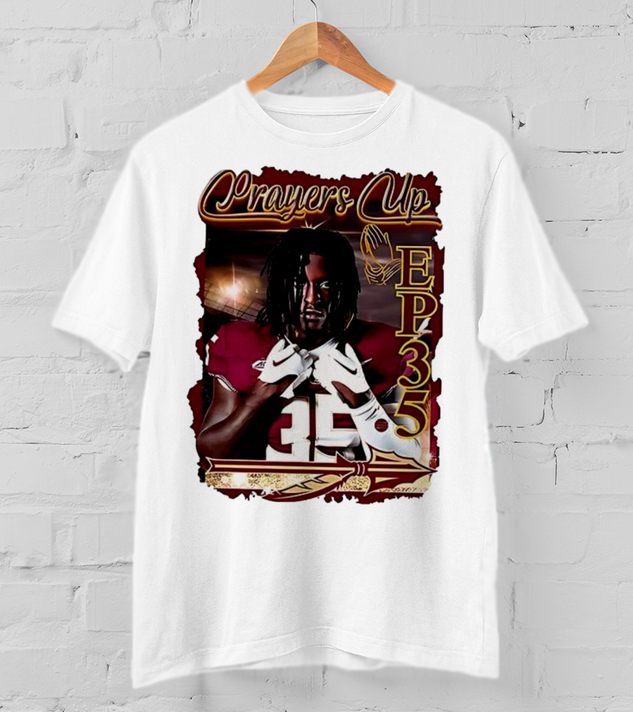 Ethan Pritchard EP35 Prayers Up Football 35 T-Shirt