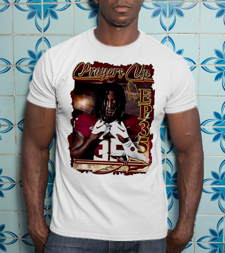 Ethan Pritchard EP35 Prayers Up Football 35 T-Shirt
