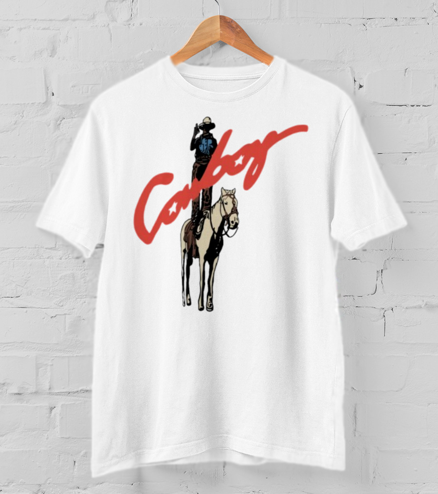 Forrest Frank Cowboy Horse Rider Graphic With Red Handwritten Font T-Shirt