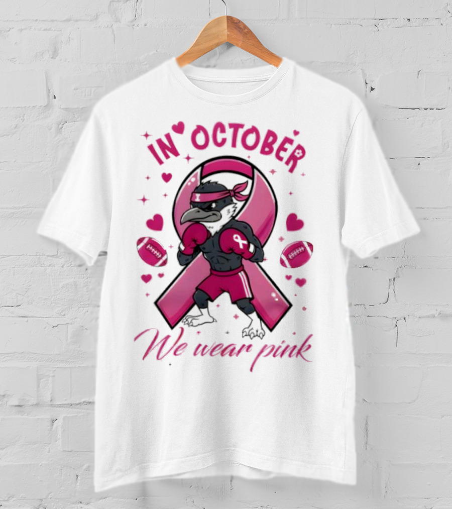 In October We Wear Pink Tackle Cancer Fighting Illini Win Together T-Shirt