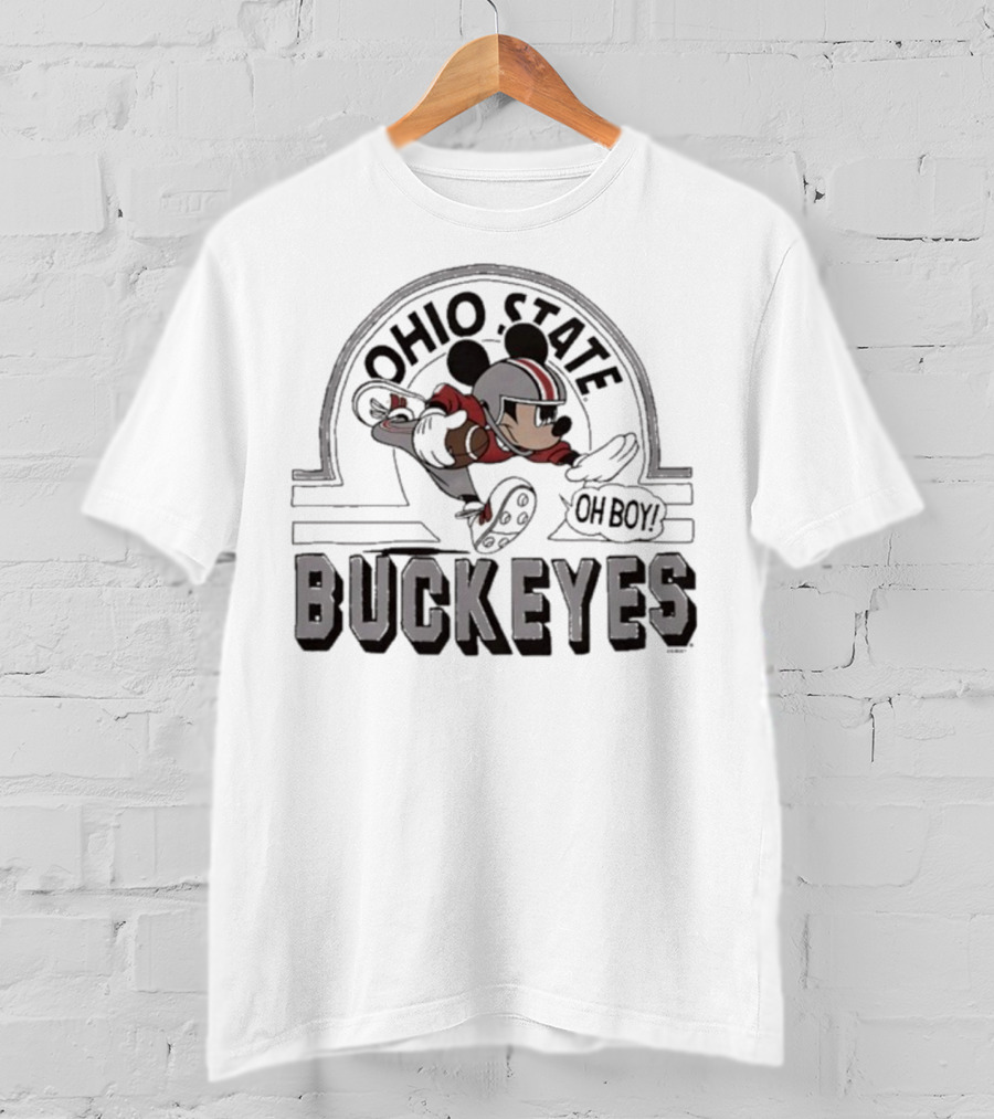 Mickey Mouse Ohio State Buckeyes Oh Boy Disney Football Fan Icon T-Shirt