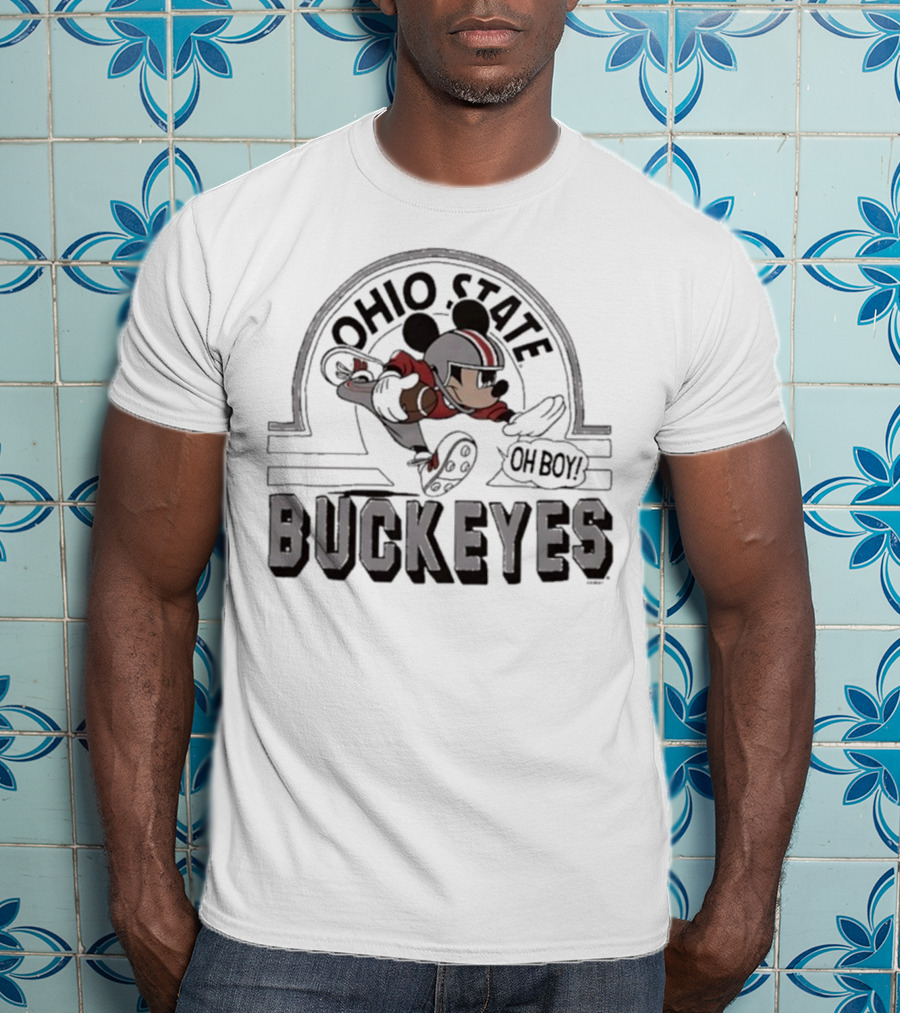 Mickey Mouse Ohio State Buckeyes Oh Boy Disney Football Fan Icon T-Shirt