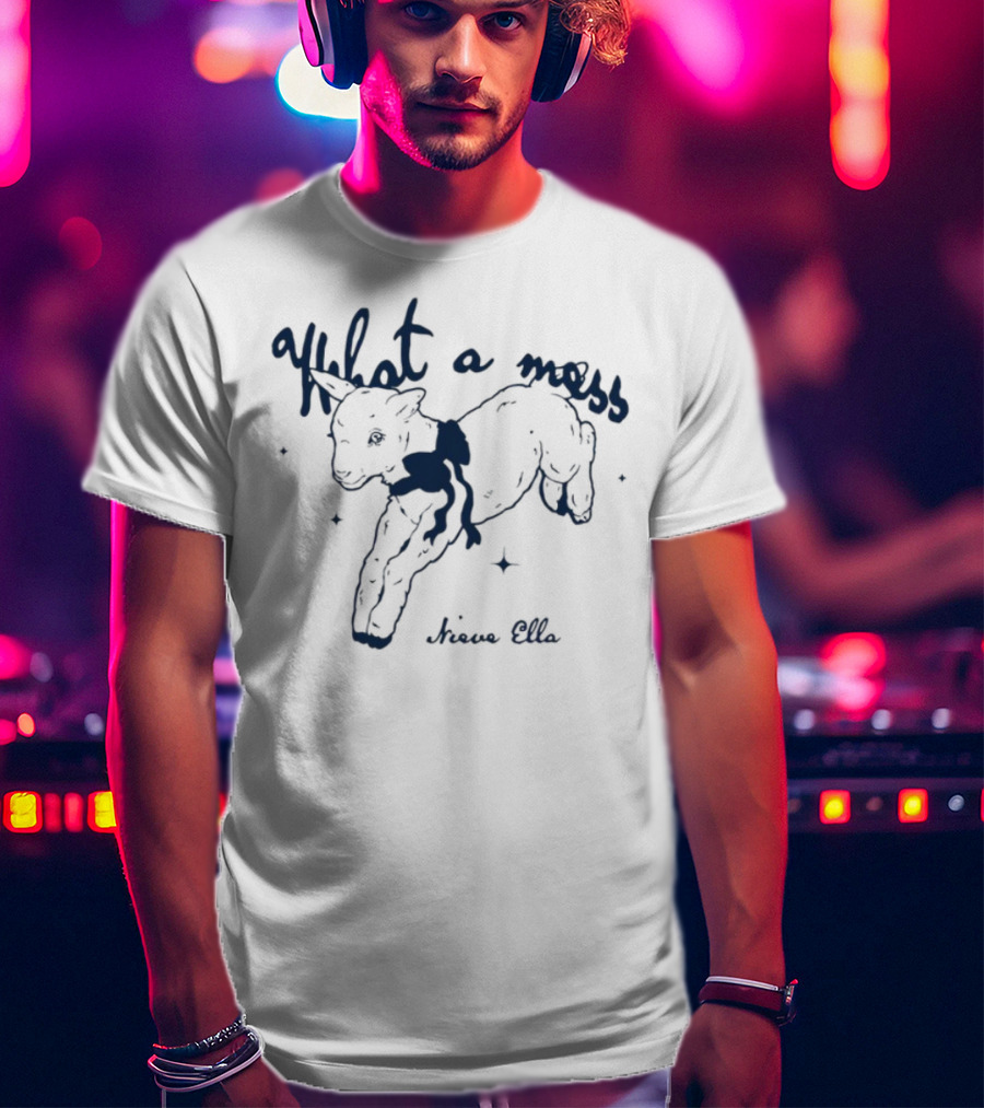 What A Mess Nieve Ella Lamb Drawing T-Shirt