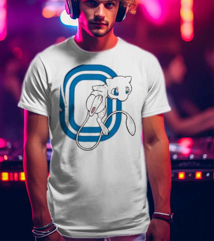 Overtime Pokémon Mew Blue Iconic Character Design T-Shirt