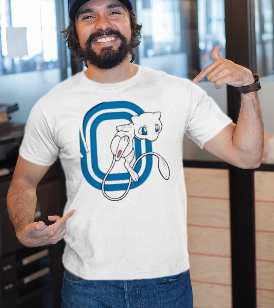 Overtime Pokémon Mew Blue Iconic Character Design T-Shirt