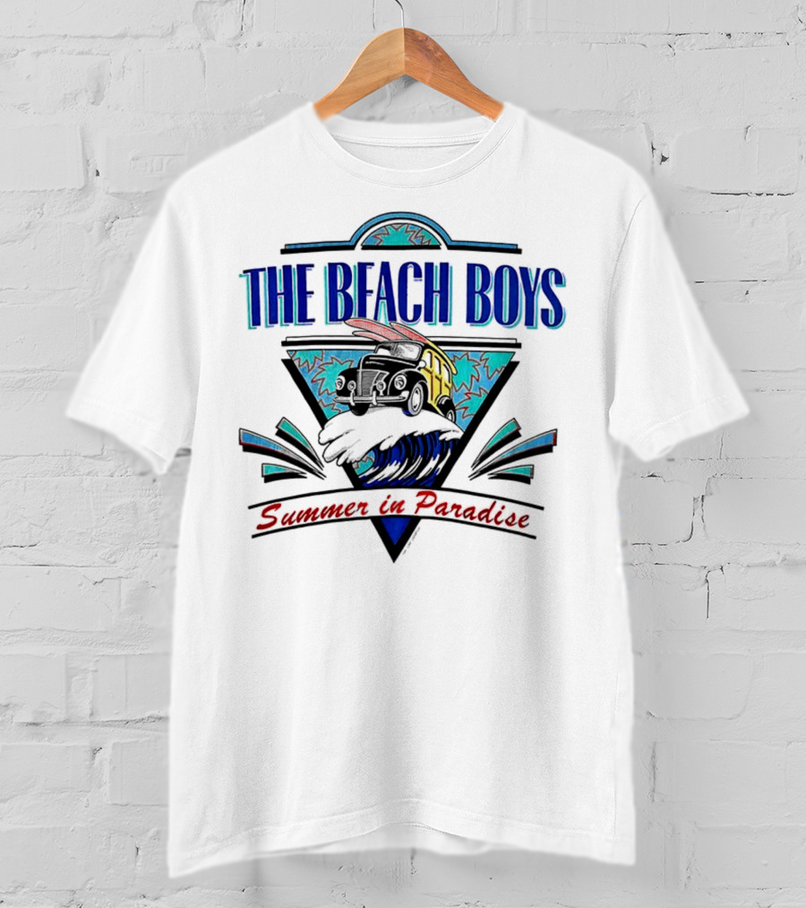 The Beach Boys Summer In Paradise Tour 1995 Wave And Triangle Icon T-Shirt
